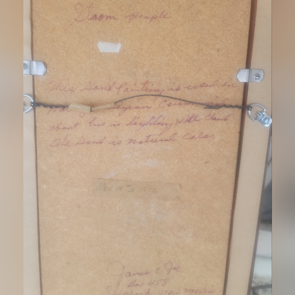 James C Joe Authentic 'Storm People" Navaho Sand Painting. Signed and dated. - Picture 6 of 6